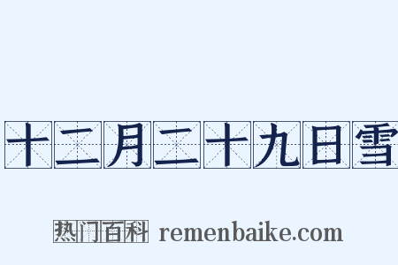 十二月二十九日雪是什么意思的图片